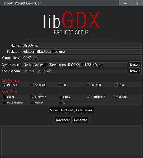 libgdx|libgdx setup.